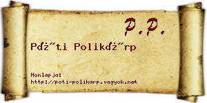 Póti Polikárp névjegykártya